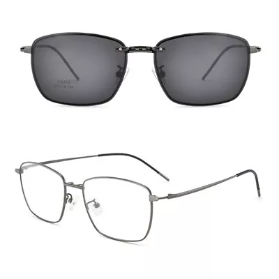 Polarized Magnetic Clip-on Sunglasses Glasses Frames Rx Flexible Metal Mens N • $17.99