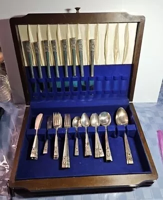 Lot Set 59 Coronation Community Plate Silverware Oneida Vintage W Box Flatware • $94