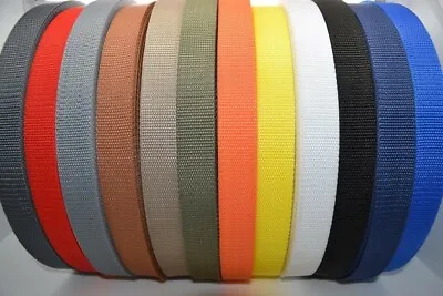 £14.27 • Buy Choice Of Colours Polypropylene Webbing Tape/Strap 20mm-25mm-30mm-40mm-50mm