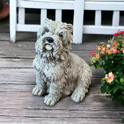 Sitting Maltese Yard Statue Garden Dog Memorial Handmade Pet Sculpture 12  • $117