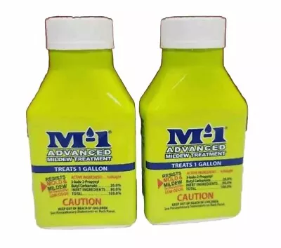 M-1  Advanced Mildew Treatment Treats 1 Gallon 1.38 Oz Each 2 Bottles • $14.99