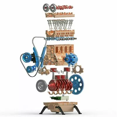 4-cylinder Inline Gasoline Engine Model Building Kits Full Metal Assembled Toy • $587.16