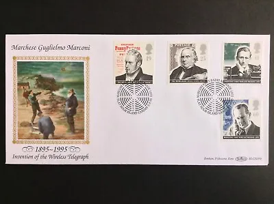 GB Benham 1995 Communications Set On Marconi First Day Cover - Flat Holm Island • $5.66