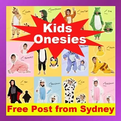 Kids Children's Unisex Kigurumi Animal Cosplay Costume Onesie Pajamas Sleepwear • $19.27