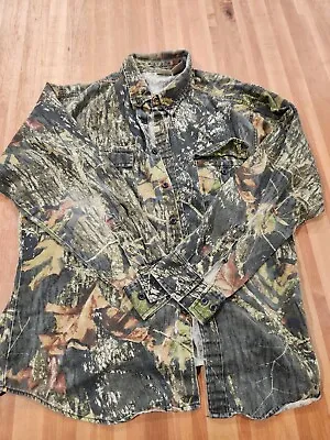 VINTAGE Mossy Oak Shirt Mens XL Button Down Hunting Camo Break Up Long Sleeve • $21.99