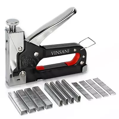 Vinsani Heavy Duty Stainless Steel Metal Staple Tacker Gun With Staples • £8.99