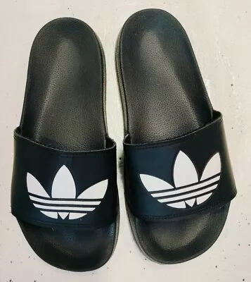 Sz 6 Adidas Black Slides • $28