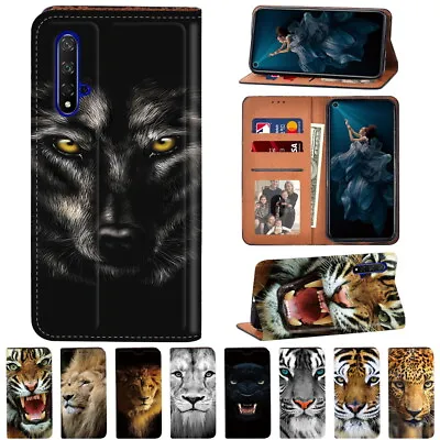For Huawei P20/P30/P40/Honor/NOVA/Y5/Y6/Y9 Animal Leather Phone Stand Cover Case • £4.92
