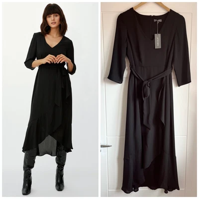 £7.99 • Buy Size 10 Principles Black V Neck High Low Dress