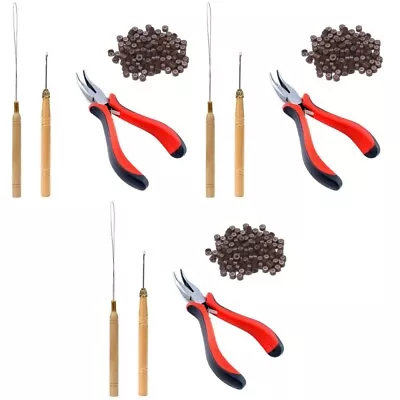  3 Sets Micro Rings For Extensions Hair Kit Beads Tool Professional • £28.68