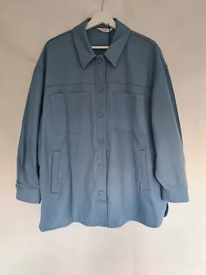 $45.57 • Buy John Lewis ANYDAY Womens Shirt Jacket Large Blue Plain Patch Pocket Denim BNWT