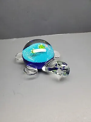 Art Glass Mom Turtle W/Babies  Paperweight Murano Style • $17.99