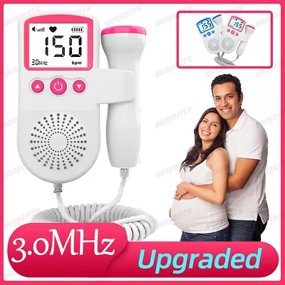 Upgraded 3.0MHz Doppler Home Pregnancy Baby Fetal Sound Heart Rate Detector LCD • £13.95