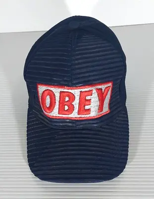 OBEY Red/Blue Adjustable Snapback Baseball Cap Embroidered Logo Men's • $24.95