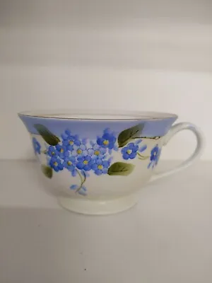 Vintage Occupied Japan Purple Flowers SAJI Fancy China Footed Tea Cup   • $5