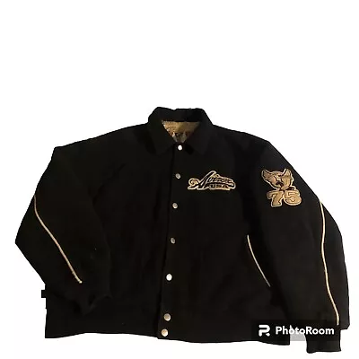 Vintage Avirex USA  Wool Varsity Bomber Adult 2XL Jacket Black Y2K Authentic • $199.99