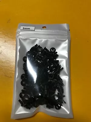 $7.99 • Buy 100x 5mm Plastic LED Clip Holder Case Cup Mounting Black USA Shipping