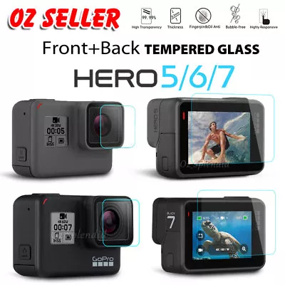 2x LCD Screen Lens Tempered Glass Film Screen Protector For GoPro Hero 5 6 7 • $4.95