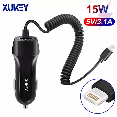 USB Car Charger Dual USB Adapter With Cable For Apple IPhone 13 12 11 Pro Max • $10.92