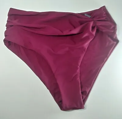 ZAFUL Women's Size Medium (6) Burgundy Bikini Bottoms Nylon Hipster Crochet Side • $12