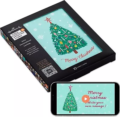 New Hallmark Pack Of 10 Personalized Video Cards Christmas Tree Merry Christmas • $12.99