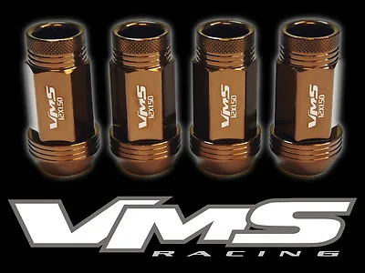 Vms Racing 20pc 48mm Premium Extended Aluminum Wheel Lug Nuts 12x1.5 Bronze Bz2 • $59.88