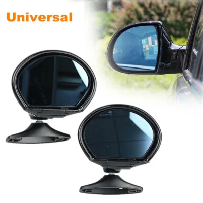 $77.59 • Buy 2PCS Universal Car Door Wing Rear Side View Mirror Blue Antiglare Vintage Black