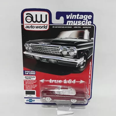 Autoworld 1/64 Premium Chevy 1962 Impala SS Convertible Black CHASE CAR • $39