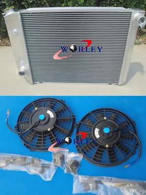 Alloy Radiator & FANS For Ford FALCON XA XB XC XD XE FAIRMONT CLEVELAND V8 • $210