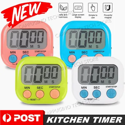 New Digital Clock Countdown Timer Magnetic Stick Cook Alarm Kitchen Sport LCD AU • $6.02