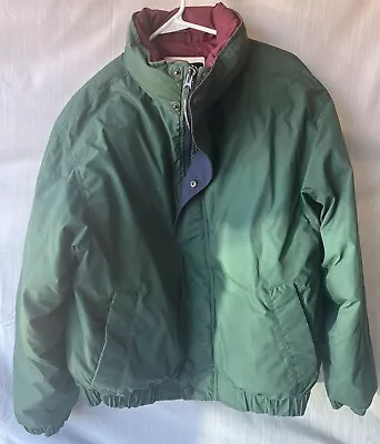 Eddie Bauer Goose Down Jacket Mens  Large Green Outerwear Lightweight Full Zip • $34.95