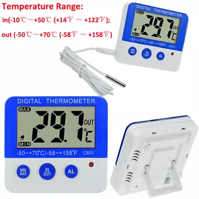 Digital Fridge Freezer Thermometer With Magnet Temperature Alarm & Max Min ℃/℉ • $10.99