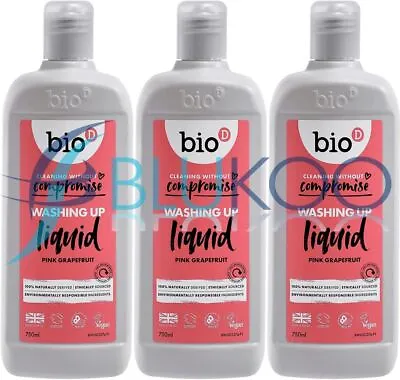 Bio-D Washing Up Liquid With Grapefruit - 750ml (Pack Of 3) • £11.74