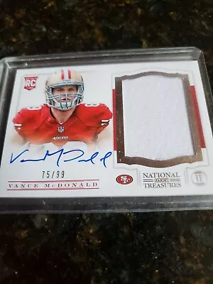 Vance McDonald 2013 National Treasures Patch Auto Autograph RC /99 Steelers • $12.99