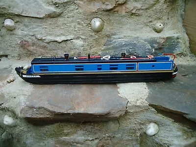 £36.99 • Buy Poppy Canal Boat Barge Wooden Model Blue/Red / Steam Train Maritime Ship 