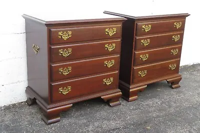 Ethan Allen Cherry Large Nightstands End Side Bedside Tables A Pair 5182 • $1575