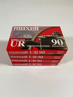 Maxell UR90 Audio Cassette Tape 90 Minutes Normal Bias New Sealed Blank-Lot Of 4 • $9.99