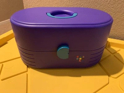 $25 • Buy Vintage Large Caboodles Makeup Case Purple Teal Oval Very Clean