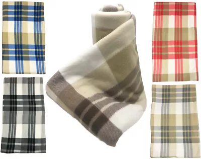 £9.95 • Buy Warm Soft Throw Travel Fleece Over Camping Tartan Checked Sofa Bed Car Blanket
