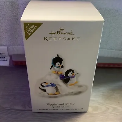Hallmark Keepsake Ornament 2008 Limited Quantity Slippin' And Slidin' Penguins • $15