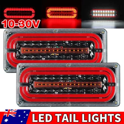 2X Jumbo Sequential Indicator LED Tail Lights Trailer Ute Caravan Truck 10-30V • $43.85