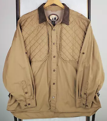 VTG WOOLRICH Size 2XL Mens Shooting Shirt Insulated Pads Hunting Khaki Sportsman • $133.20