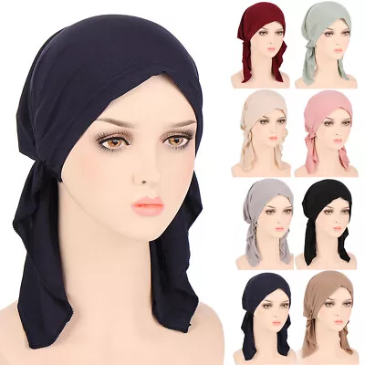 Women Muslim Hijab Cancer Chemo Hat Turban Cap Cover Hair Loss Head Scarf Wrap ❤ • £3.59