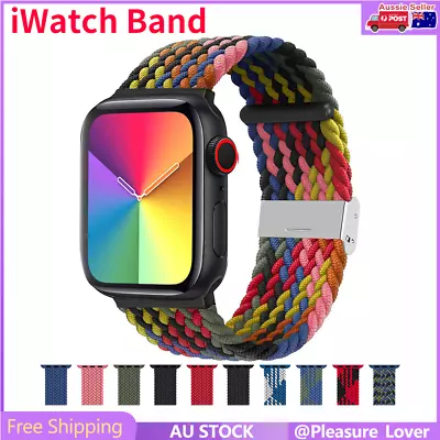 $10.95 • Buy IWatch Loop Nylon Elastic Strap Band For Apple Watch Series 38/40/41/42/44/45