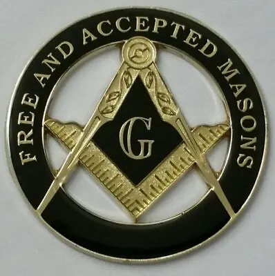 New Masonic Free And Accepted Masons Cut Out Car Emblem In Black And Gold • $13.99