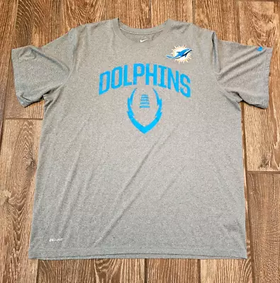 Nike Miami Dolphins Dri Fit Gray Short Sleeve Training Shirt Waddle Tua Hill 2XL • $18.99