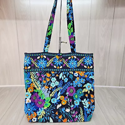 Vera Bradley Shoulder Bag 13x13 Purse Retired Midnight Blues Spring '13 Tote VTG • $18.99