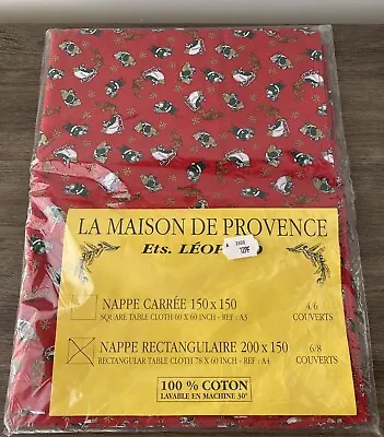 Vintage Santa Claus Christmas Table Cloth French La Maison De Provence 78x60 NOS • $45