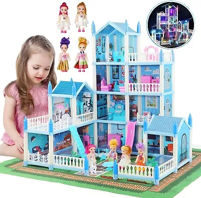 Barbie Doll House LED Light Play Mat Princess Dream House Toys With 3 Doll • $145.97