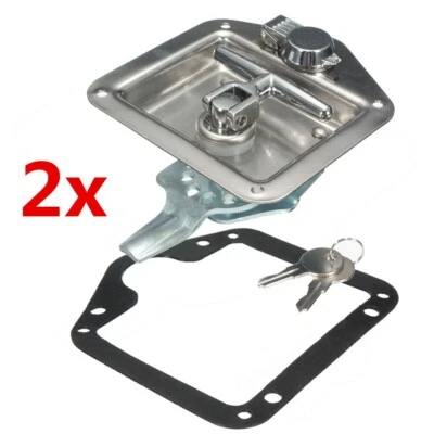 $33 • Buy 2X T Handle Locks Tool Box With Keys Stainless Steel Trailer Camper Truck